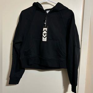 Black Cropped Hoodie